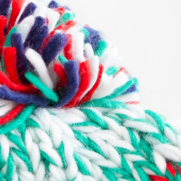 *NEW* Free People Chunky Stripe Beanie Navy Multi - Picture 3 of 6